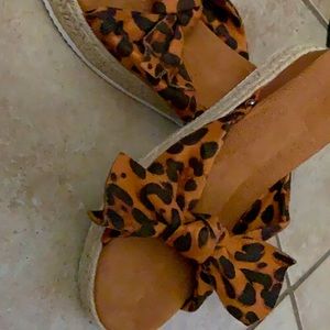 Cheetah platform sandals